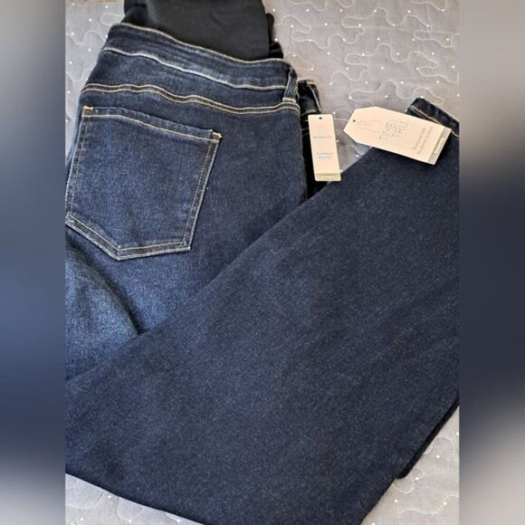 Time and Tru Maternity blue Dark wash straight leg jeans size XXL (20) NWT - Picture 1 of 7